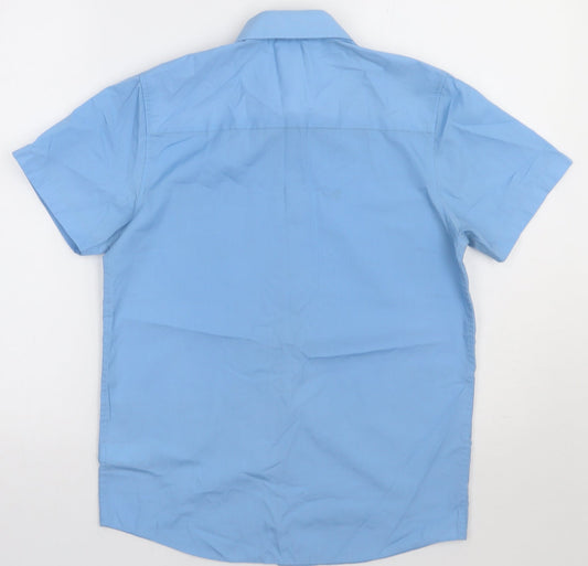 NEXT Boys Blue Polyester Basic Button-Up Size 12 Years Collared Button - school Wear