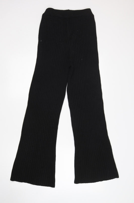 Misspap Womens Black Viscose Sweatpants Trousers Size S L30 in Regular