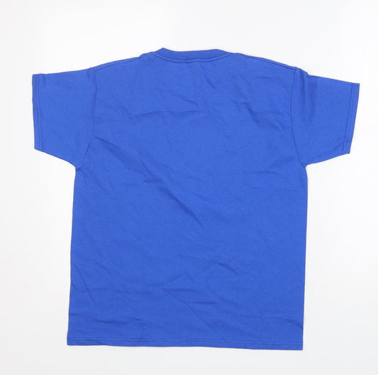 Fruit of the Loom Boys Blue Cotton Basic T-Shirt Size 10 Years Round Neck