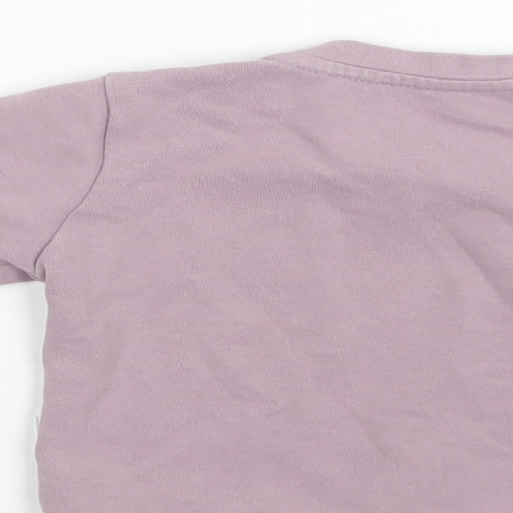 Preworn Baby Purple Cotton Pullover Jumper Size 6-9 Months Snap - Bunny