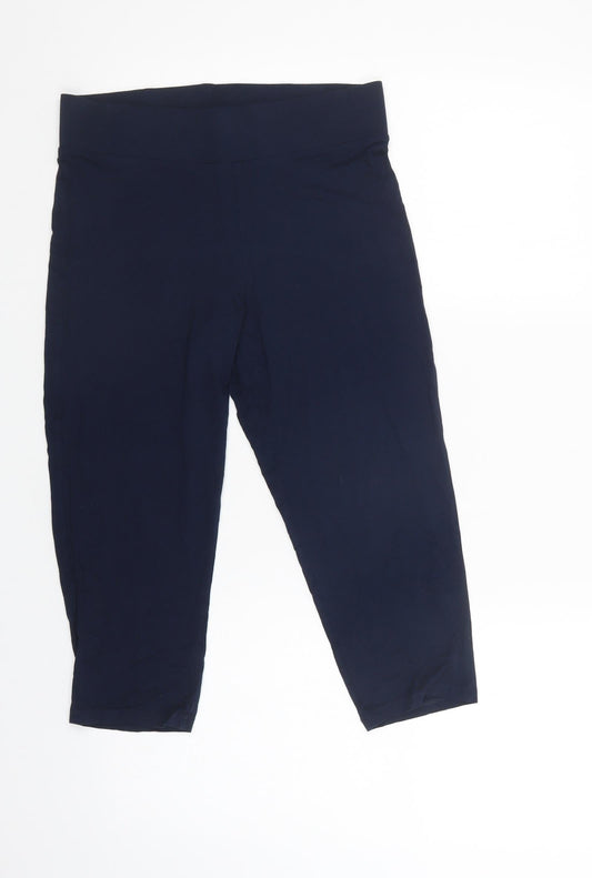 M&S Womens Blue Viscose Chino Leggings Size 10 L21 in