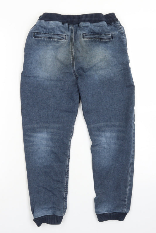 NEXT Boys Blue Cotton Jegging Jeans Size 9 Months Regular Drawstring