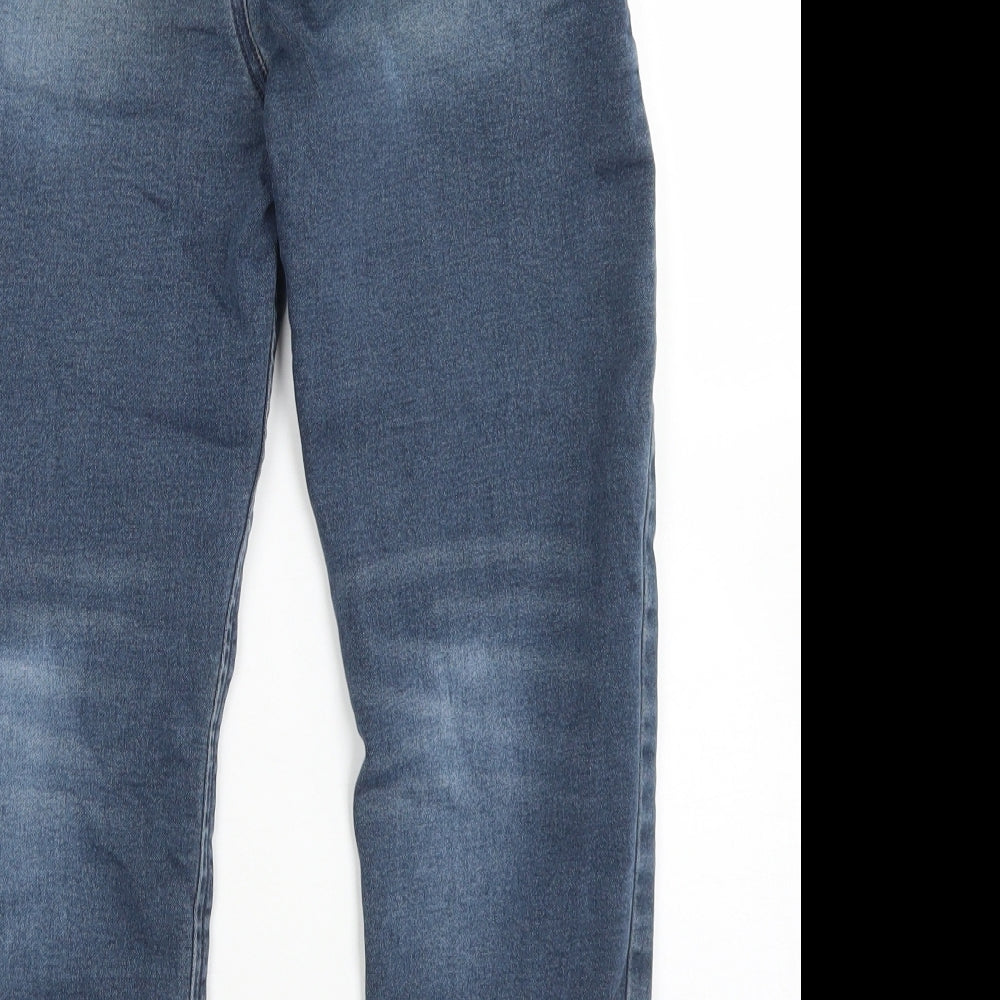 NEXT Boys Blue Cotton Jegging Jeans Size 9 Months Regular Drawstring