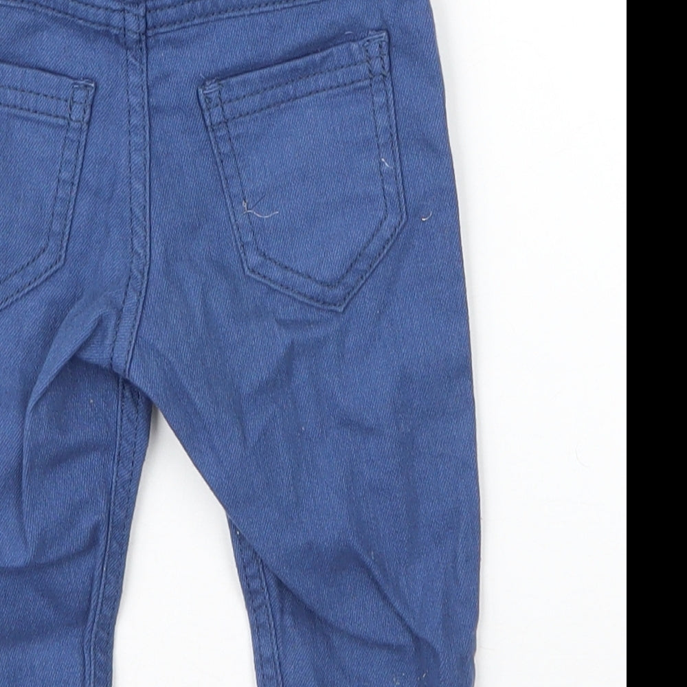 F&F Boys Blue Cotton Capri Jeans Size 6-9 Months Button