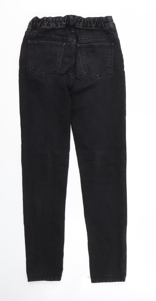 Gap Girls Black Cotton Skinny Jeans Size 10 Years L24 in Regular Zip