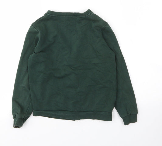 George Girls Green V-Neck Cotton Cardigan Jumper Size 8 Years Button