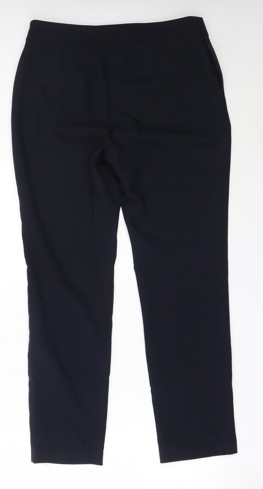 Preworn Womens Blue Polyester Trousers Size 10 L27 in Regular