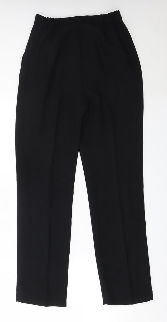 Preworn Womens Black Polyester Trousers Size 38 L29 in Regular