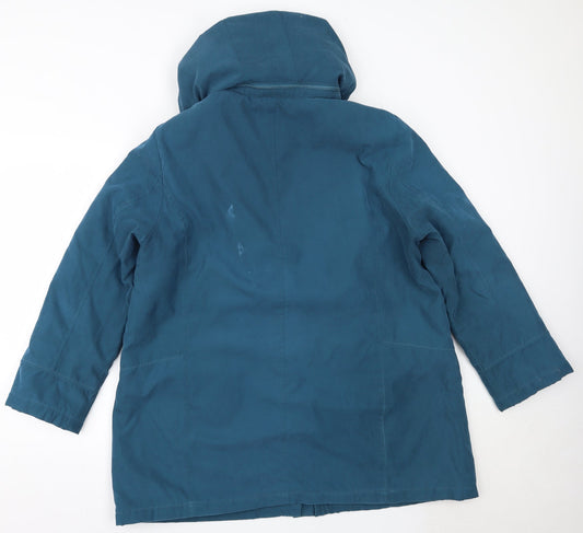BM Womens Blue Quilted Coat Size L