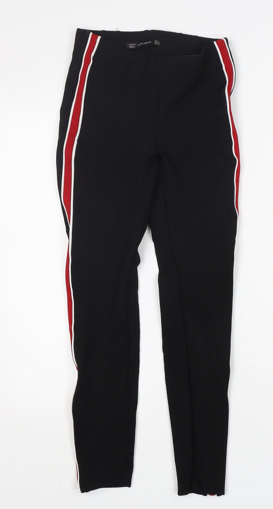 Zara Womens Black Viscose Capri Leggings Size XS L26 in