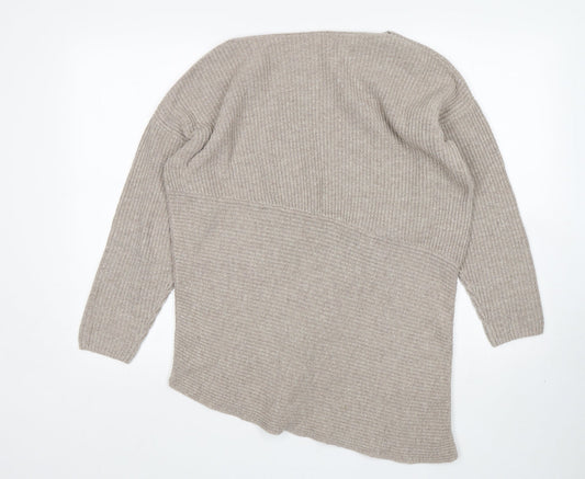 Espirit Womens Beige Round Neck Polyamide Pullover Jumper Size M