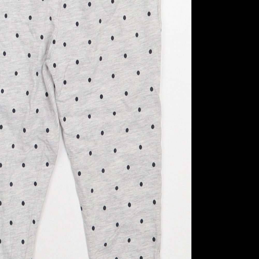 George Girls Grey Polka Dot Cotton Pyjama Pants Size 4-5 Years Tie