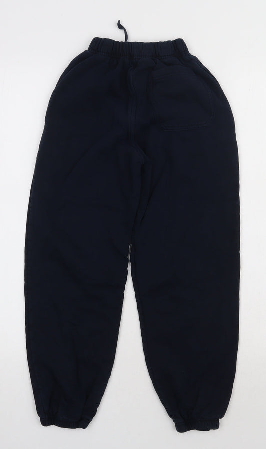 Marks and Spencer Boys Blue Coir Jogger Trousers Size 9 Months Regular Tie