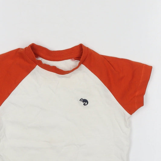 Matalan Boys White Cotton Basic T-Shirt Size 12-18 Months Round Neck Pullover