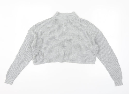 Hollister Womens Grey Crew Neck  Cotton Pullover Jumper Size XS