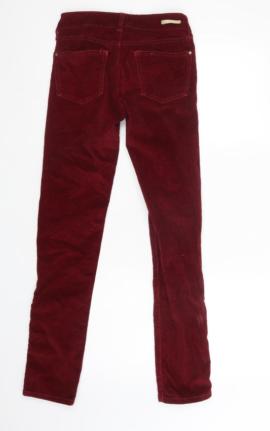 Pilcro Womens Purple Cotton Trousers Size 6 L31 in Regular Button