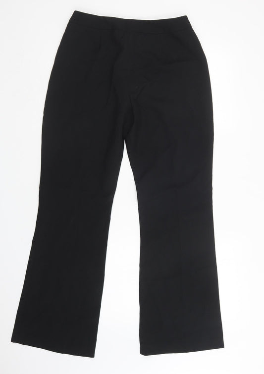 For Women Womens Black Polyester Dress Pants Trousers Size 12 L31 in Regular Hook & Loop