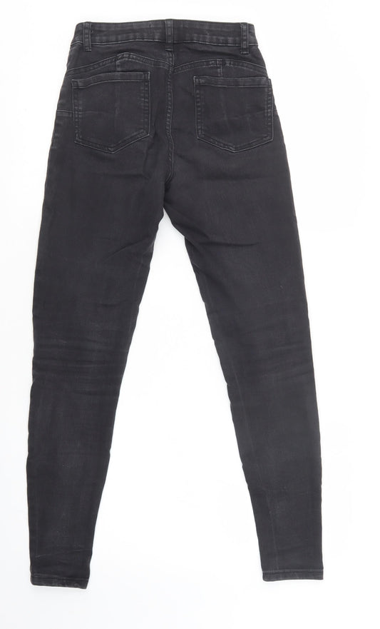 Primark Womens Black Cotton Skinny Jeans Size 8 L30 in Regular Button