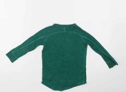 NEXT Girls Green Cotton Basic Blouse Size 2-3 Years Crew Neck
