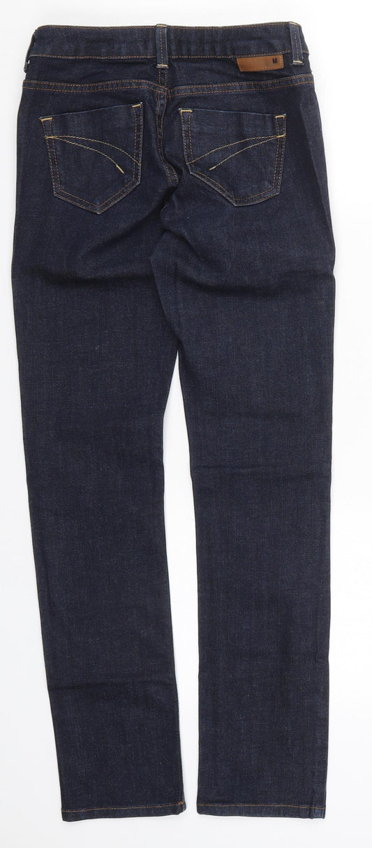 Topshop Womens Blue Cotton Skinny Jeans Size 24 in L29 in Regular Button