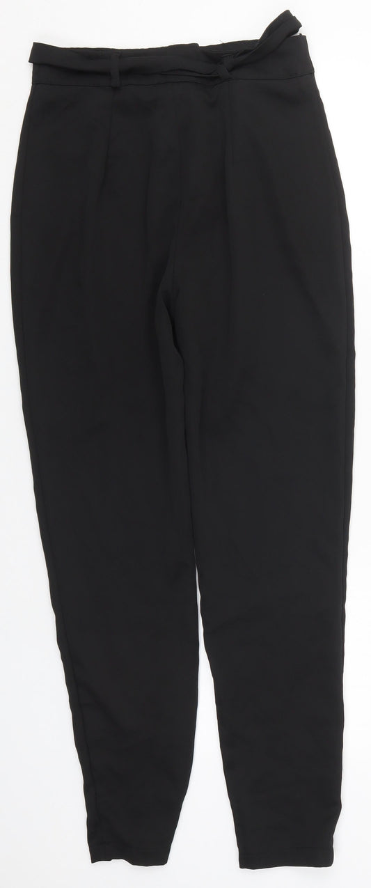 Boohoo Womens Black Polyester Trousers Size 6 L28 in Regular Hook & Eye