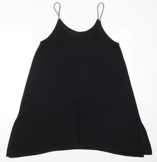 George Womens Black Polyester Tank Dress Size M Scoop Neck Pullover