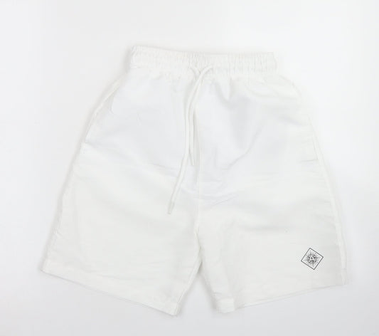 Aeropostale Mens White  Polyester Athletic Shorts Size XS L6 in Regular Drawstring