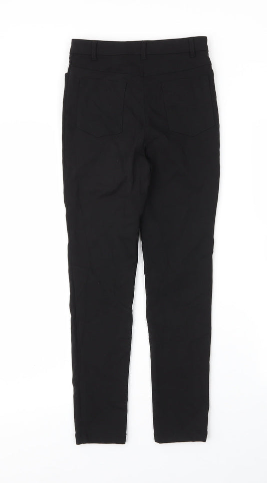 NEXT Girls Black Viscose Carrot Trousers Size 10 Years L23 in Regular Zip