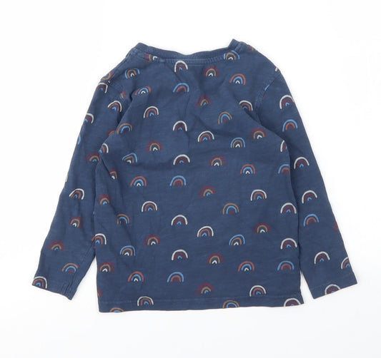 George Boys Blue Cotton Basic T-Shirt Size 2 Years Round Neck - Rainbow