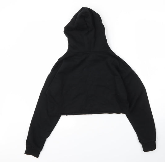 Matalan Girls Black Cotton Pullover Hoodie Size 12 Years