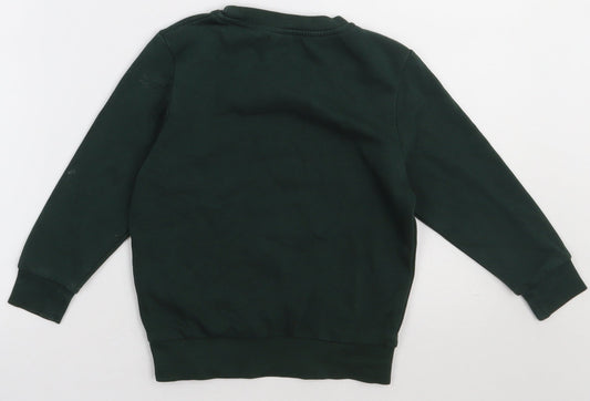 George Boys Green Cotton Pullover Sweatshirt Size 4-5 Years Pullover - school Wear