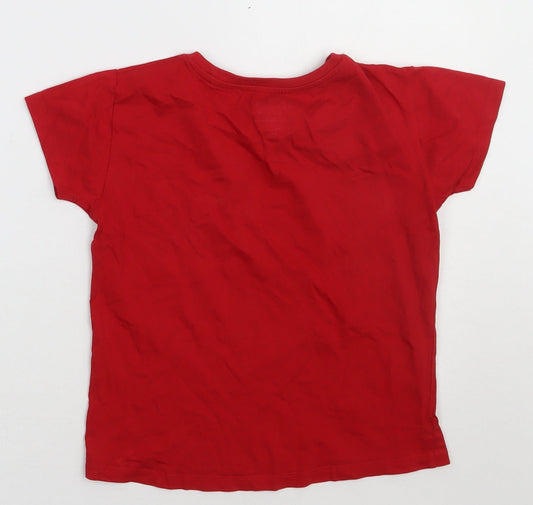Preworn Boys Red Coir Basic T-Shirt Size 7 Years Crew Neck Pullover - my dad my hero