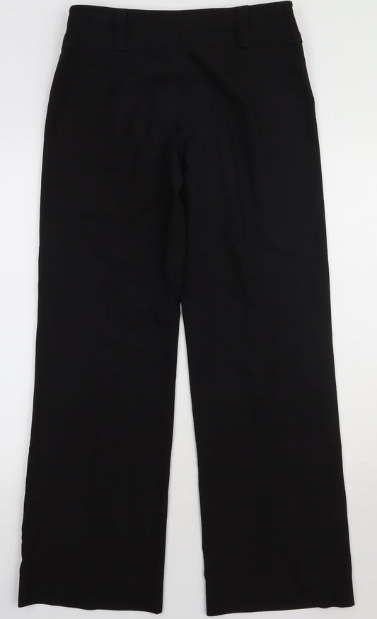 VILA Womens Black Polyester Trousers Size M L32 in Regular Hook & Eye