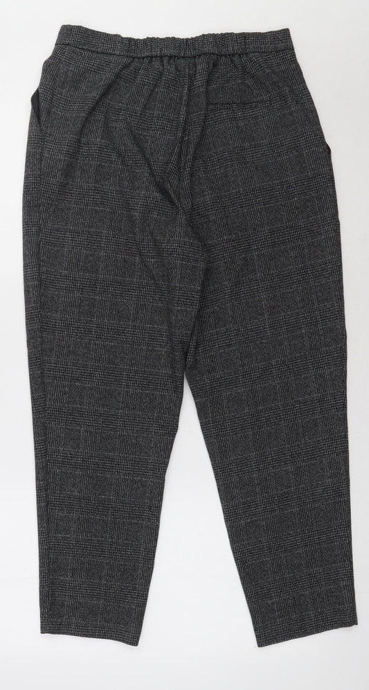 New Look Womens Grey Polyester Trousers Size 10 L28 in Regular Hook & Eye