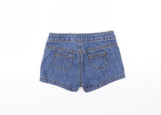 Mini Club Baby Blue Cotton Cropped Jeans Size 12-18 Months Button