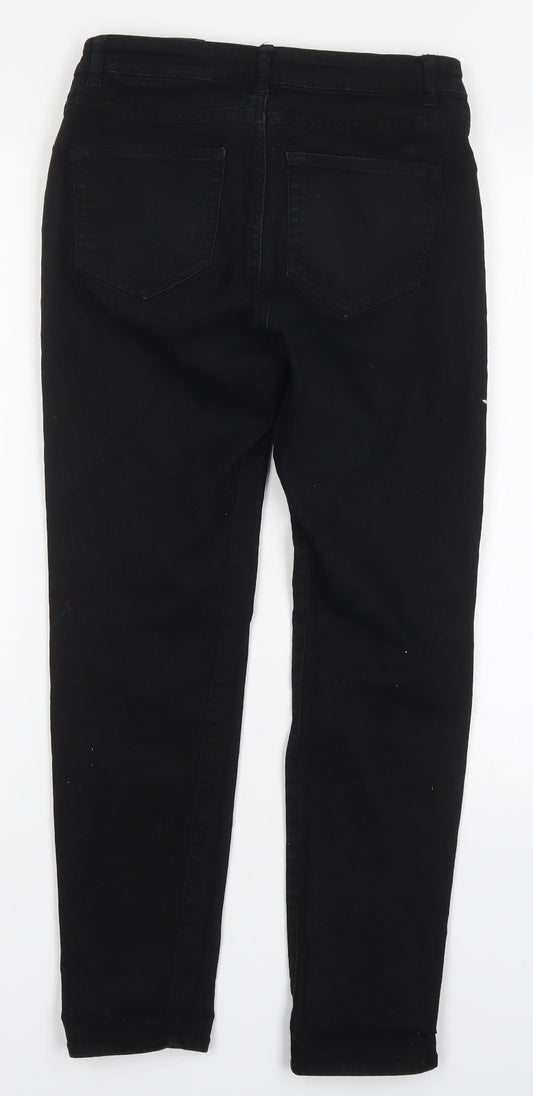 H&M Womens Beige Cotton Skinny Jeans Size 8 L27 in Regular Button