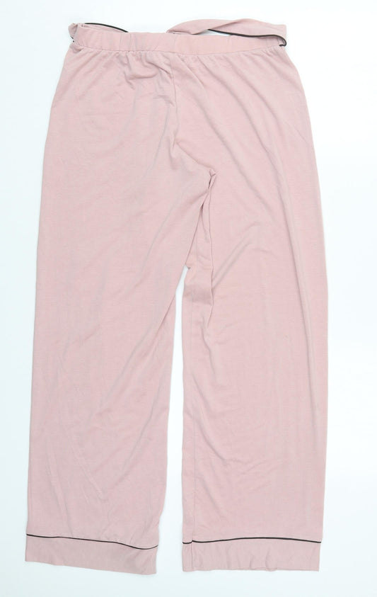 Preworn Womens Pink Viscose Trousers Size 28 in L28 in Regular - Pyjama Pants