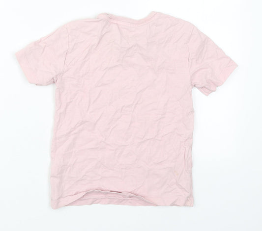 NEXT Boys Pink Cotton Basic T-Shirt Size 5 Years Crew Neck Pullover - Limited Edition