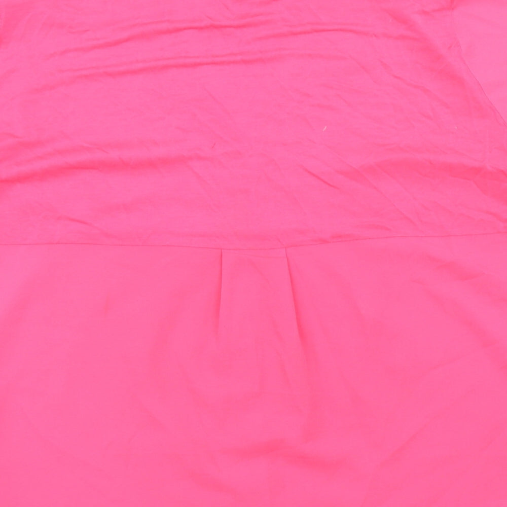 French Connection Womens Pink Polyester Basic Blouse Size S Collared