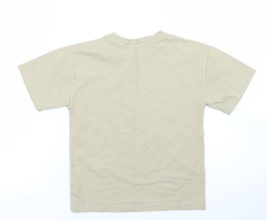 NEXT Girls Brown Cotton Basic T-Shirt Size 6 Years Crew Neck