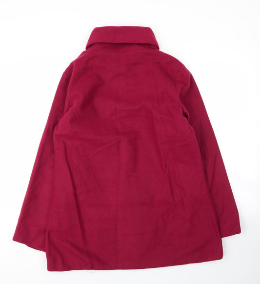 Gabrielle Vicenza Womens Red Overcoat Coat Size 10 Button