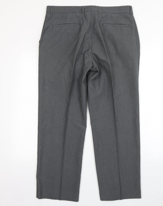 Burton Womens Grey Striped Polyester Trousers Size 36 L30 in Regular