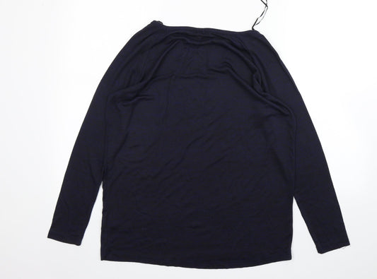 Topshop Womens Blue Round Neck Viscose Pullover Jumper Size 10