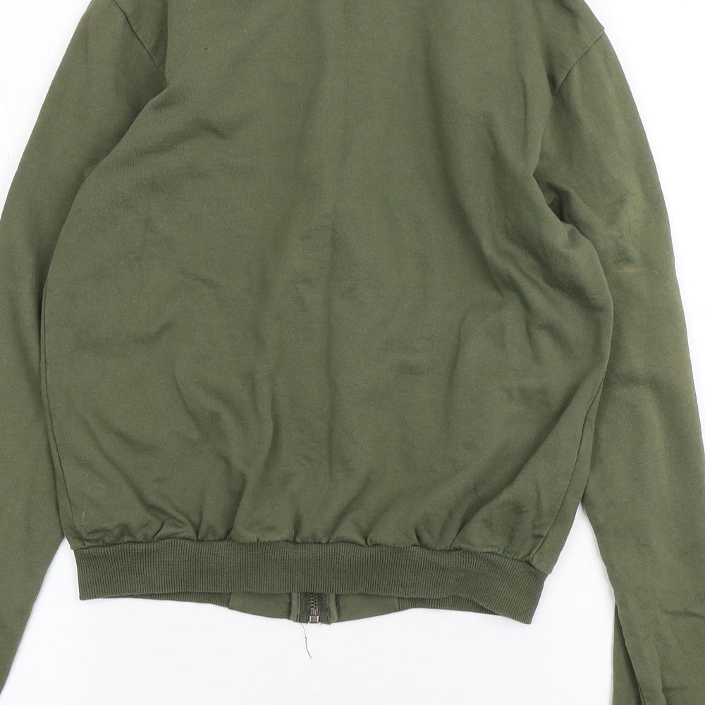 ASOS Womens Green Cotton Full Zip Sweatshirt Size 8