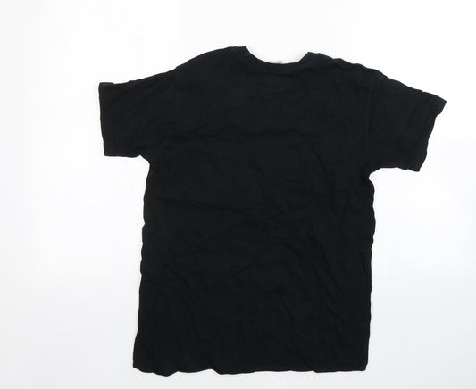 SG Boys Black Cotton Basic T-Shirt Size 11-12 Years Round Neck