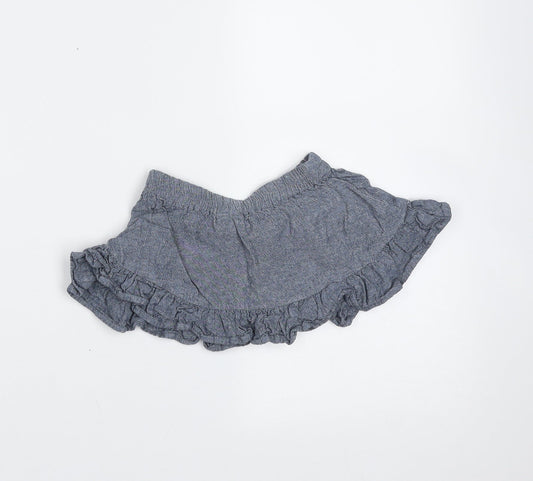 Preworn Girls Blue Cotton Skater Skirt Size 12 Months