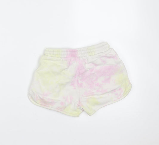 NEXT Girls Ivory Cotton Hot Pants Shorts Size 7 Years Regular - tie dye