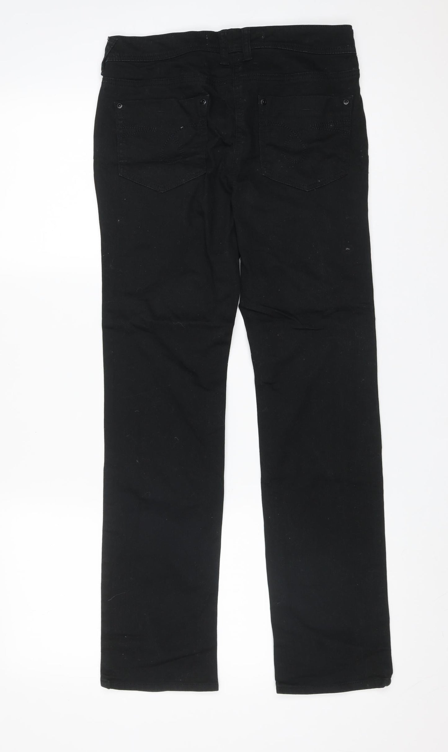 South Womens Black Cotton Straight Jeans Size 8 L29 in Regular Zip