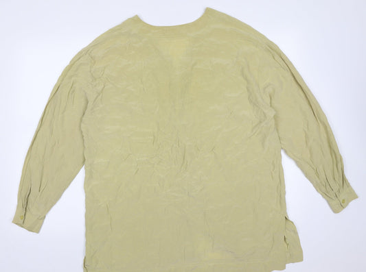 NEXT Womens Beige Polyester Blend Basic Blouse Size M V-Neck