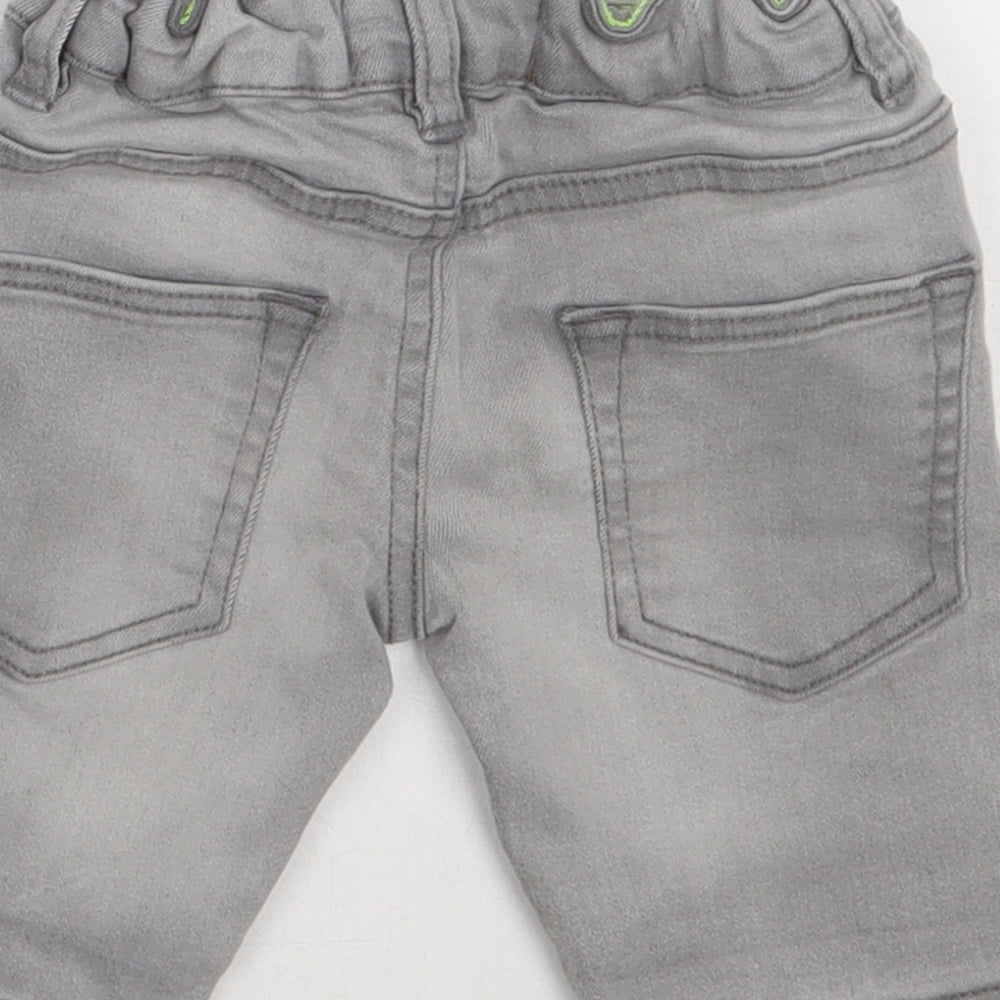 Matalan Boys Grey Cotton Bermuda Shorts Size 4 Years Regular Buckle